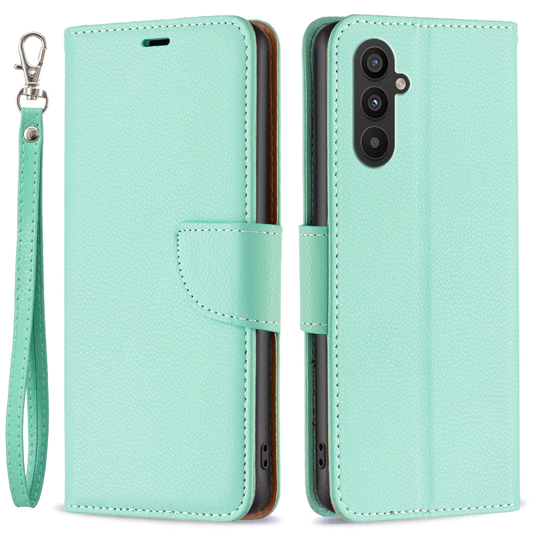 Til Samsung Galaxy A25 5G PU læder telefontaske Pung Litchi Texture Stand Anti-drop telefoncover med rem Til Samsung Galaxy A25 5G PU læder telefontaske Pung Litchi Texture Stand Anti-drop telefoncover med rem